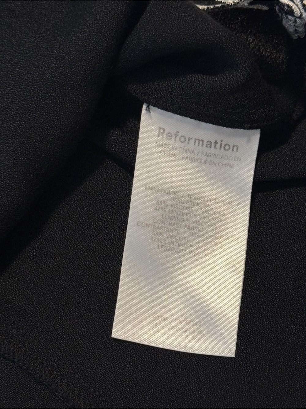 REFORMATION Women’s Posey Mini Dress Size 2 Black Long Sleeve V-Neck - Picture 6 of 10